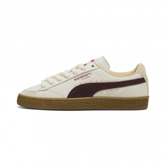 PUMA x NAHMIAS Suede Vintage Red Sneakers in White - 407025_01