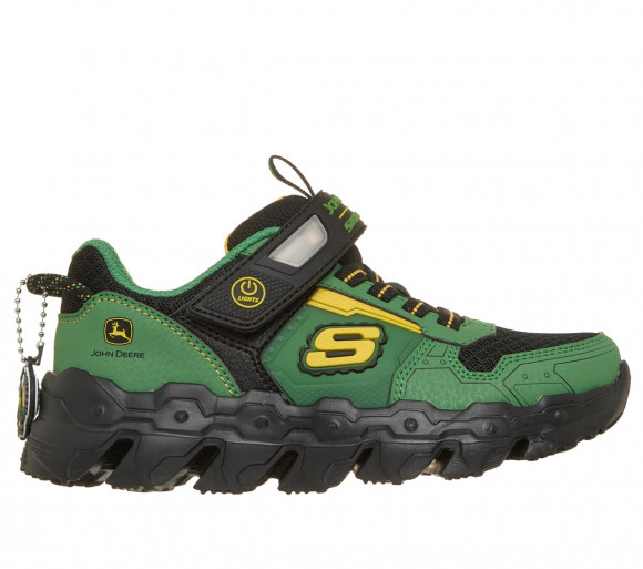 Skechers Boy's John Deere: Mega-Flex Lite - Dozer-Brights Sneaker in Gray/Black - 407097L