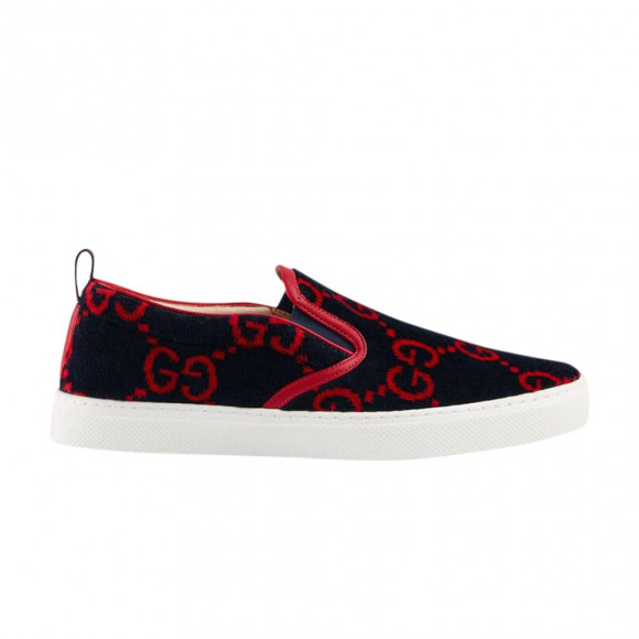 Gucci GG Terry Cloth Slip-On 'Blue Red' | Men's Size 9 - 407363-HMM30-4092