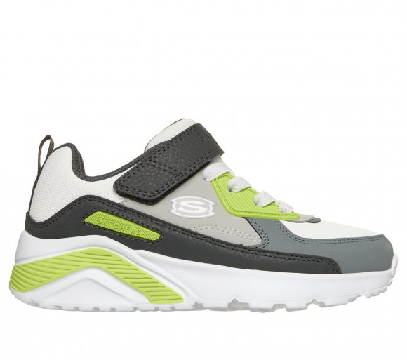 Skechers Boy's UNO Lite - Revival-Edge Sneaker in Gray/Lime - 417132L