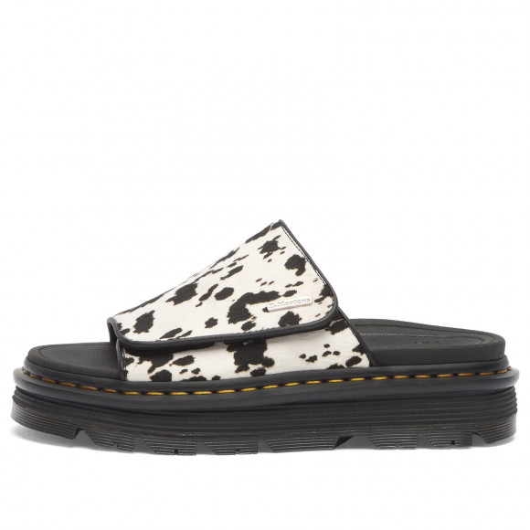 Dr. Martens Women's ZebZag Slide in Cream/Black Dalmatian Print Hair On - 42851100
