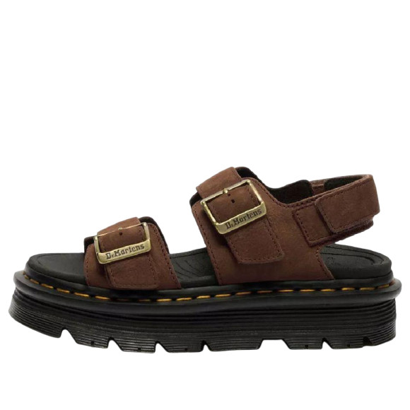 (WMNS) Dr. Martens Zebzag Nubuck Platform Sandals 'Sepia Brown' 42853200 - 42853200
