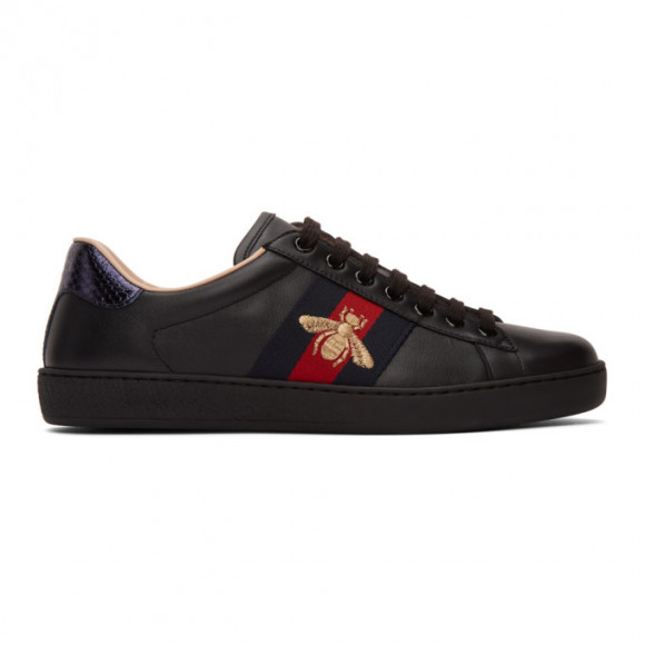 Gucci Baskets noires Embroidered Ace - 429446-02JP0