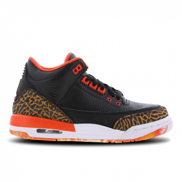 Nike Men's Air Jordan 3 GS Sneakers in Black/Team Orange/White - 441140-088