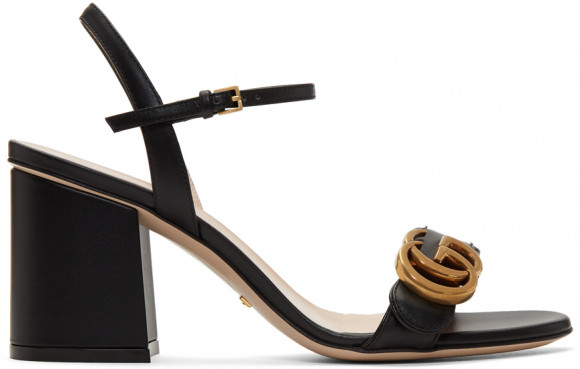 Gucci Black GG Marmont Heeled Sandals - 453379-A3N00