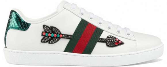 Womens Gucci Ace Embroidered 'Arrow' White/Green/Red WMNS Sneakers/Shoes 454551-02JP0-9064 - 454551-02JP0-9064
