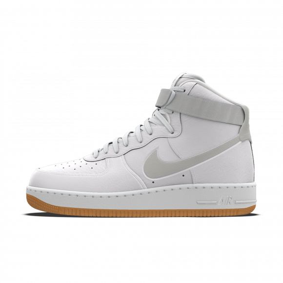 Custom Nike Air Force 1 High By You-sko til kvinder - hvid - 4674946675