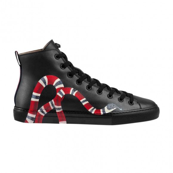 Gucci Leather High Top 'Snake' | Black | Men's Size 7.5 - 473770-AYOV0-1061