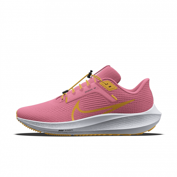 Nike Pegasus 40 By You Custom Women's Road Running Shoes - Pink - 4903963791