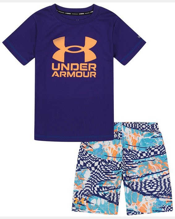 Boys' PreSchool UA Checker Mash Swim Set