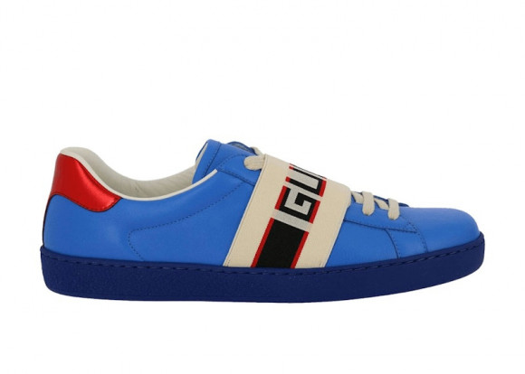 Gucci Ace Stripe Leather 'Blue' | Men's Size 8.5 - 523469-0FIV0-4365