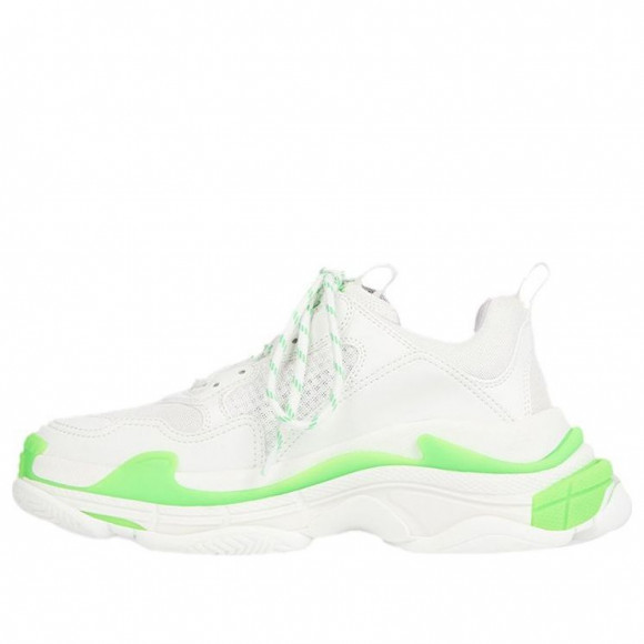 Balenciaga Triple S White/Green Chunky Shoes (Dad Shoes/Leisure/Retro/Women's) 524039W2CA33890 - 524039W2CA33890