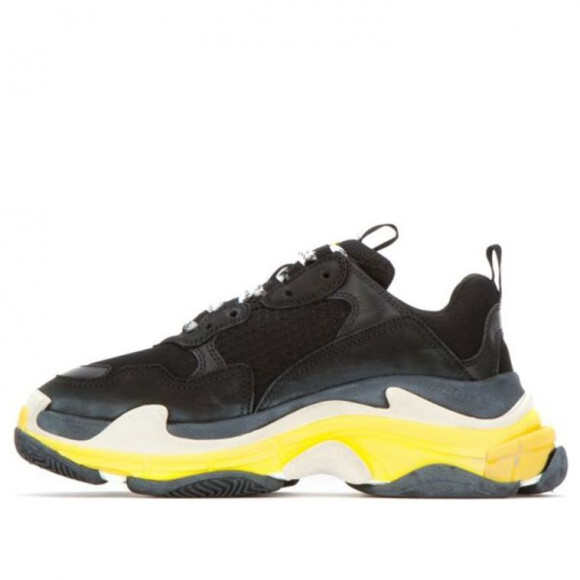 (WMNS) BALENCIAGA Triple S Daddy Shoes Black/Yellow - 531388W090G1087