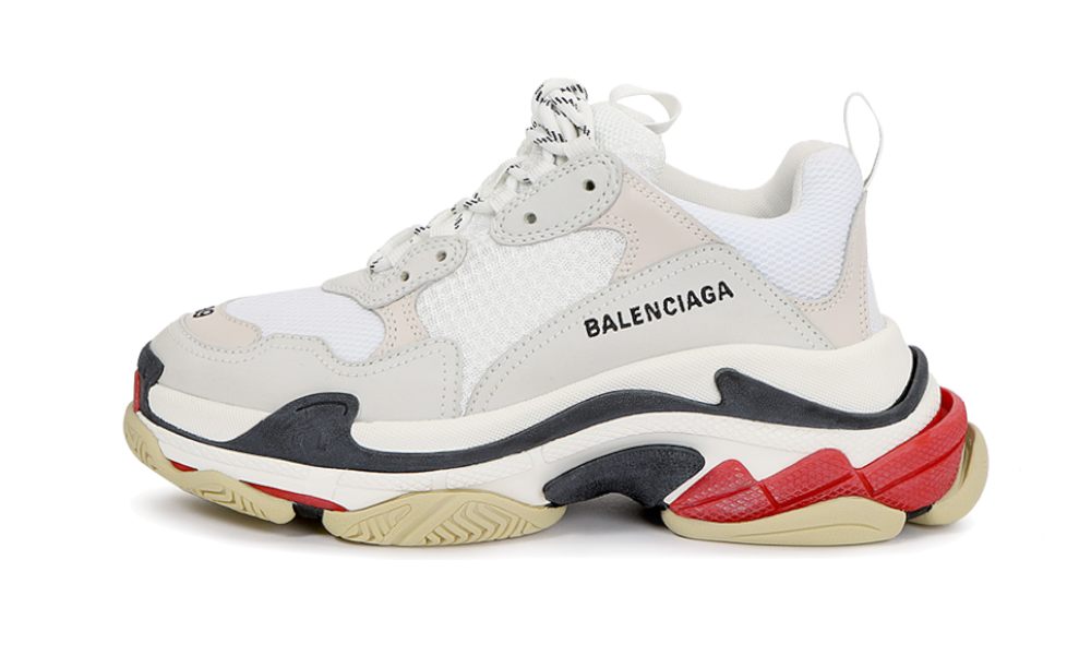 balenciaga triple s white and red