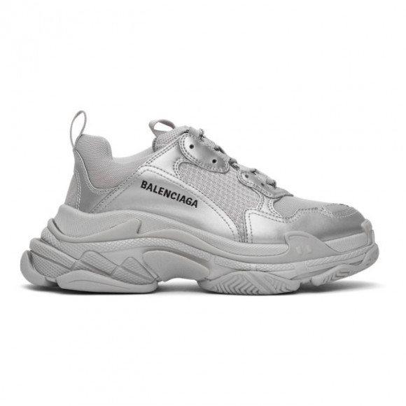 Balenciaga Silver Triple S Sneakers - 536737-W2FS2