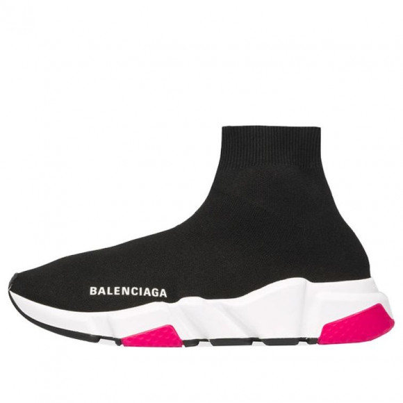 (WMNS) Balenciaga Speed Sneakers Black/Pink - 540681W05G01000