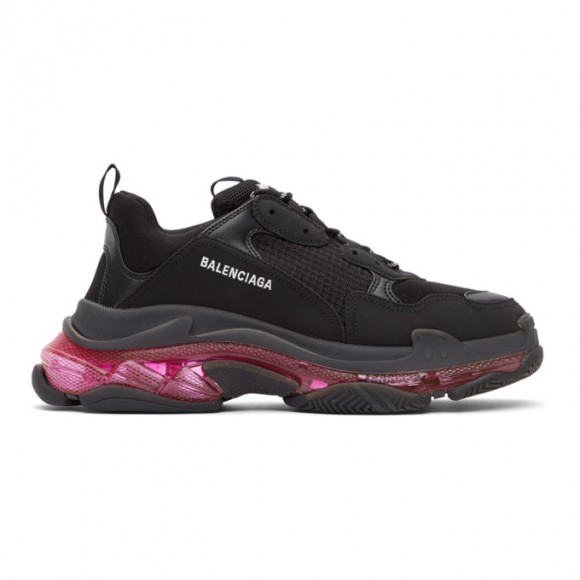 Balenciaga Black and Pink Triple S Sneakers - 541624-W2FR1-1053