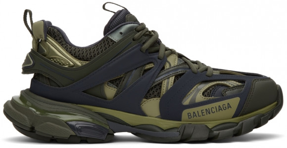 Balenciaga Khaki & Blue Track Sneakers - 542023-W3AD1-3123
