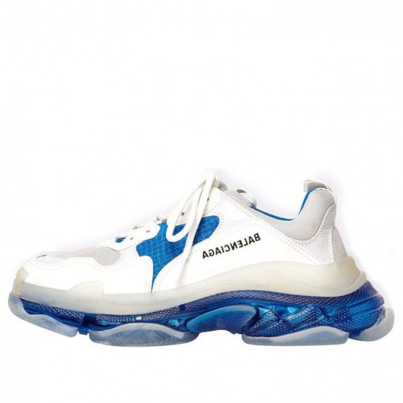 Balenciaga Triple S Clear Sole White/Blue Chunky Sneakers/Shoes 544351W09ON9169 - 544351W09ON9169