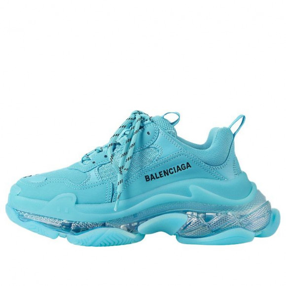Balenciaga Triple S Clear Sole Daddy Shoes Womens WMNS Blue Chunky Shoes 544351W2GA14452 - 544351W2GA14452