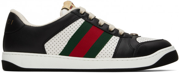 Gucci Black & White Screener Sneakers - 546163-AAA4S