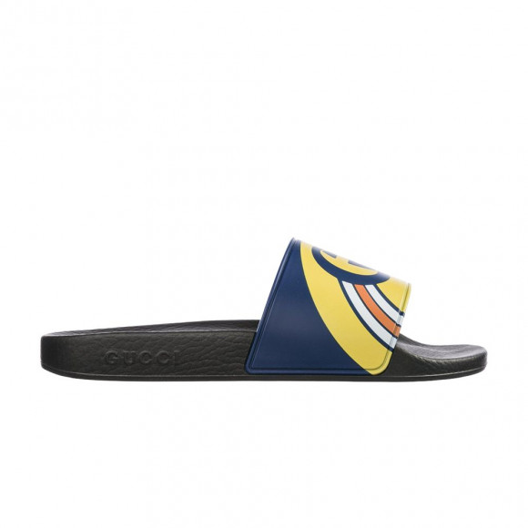 Gucci Pursuit Logo Slides 'Gold Navy' | Men's Size 8.5 - 548703JDB00-4736