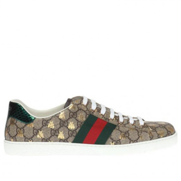 Gucci Ace GG Supreme 'Bees' Beige/Gold/Green/Red Sneakers/Shoes 548950-9N020-8465 - 548950-9N020-8465