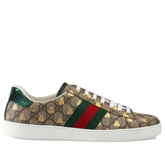 Gucci Ace GG Supreme 'Bees' Beige/Gold/Green/Red Sneakers/Shoes 548950-9N050-8465 - 548950-9N050-8465