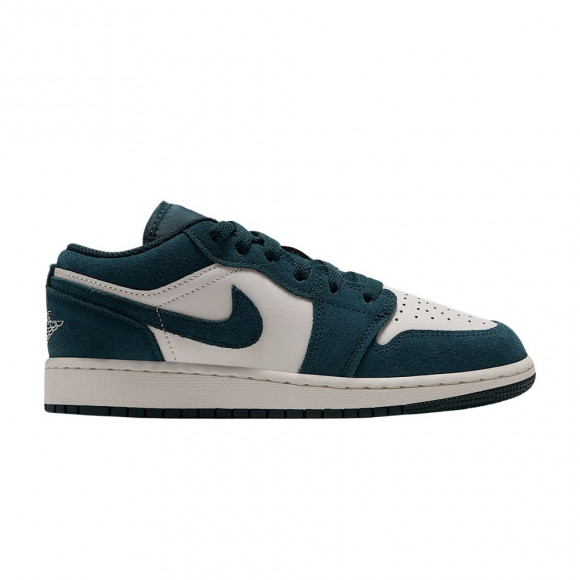 Air Jordan 1 Low GS 'Midnight Spruce Pale Ivory Light Orewood Brown' | Blue | Kid's Size 7 - 553560-303