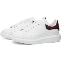 Alexander McQueen Men's Burnished Heel Tab Wedge Sole Sneakers in White/Welsh Red - 553680WICGB-9716
