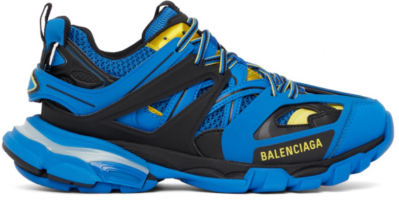 Balenciaga Baskets bleues et jaunes à logos embossés - 555036-W3AD3-4072