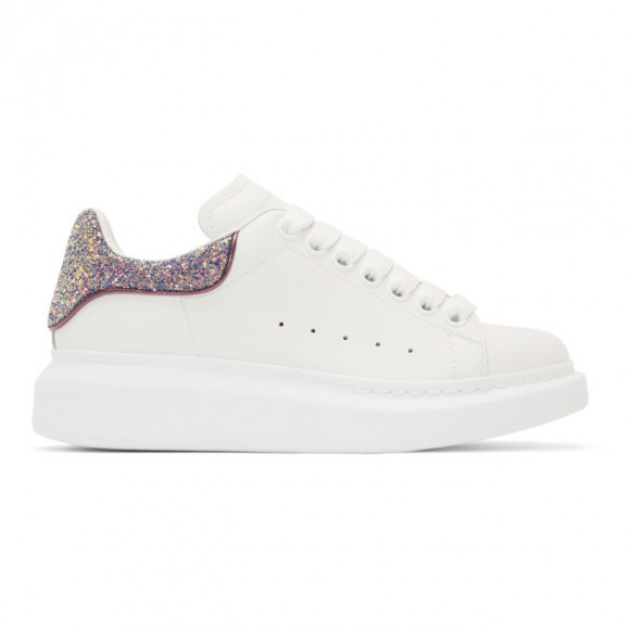 Alexander McQueen SSENSE Exclusive White and Purple Glitter Oversized Sneakers - 558945WHTQJ