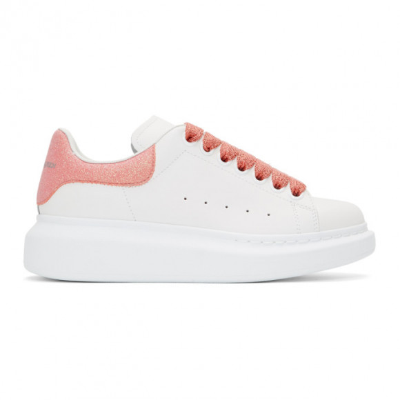 Alexander McQueen SSENSE Exclusive White and Pink Glitter Oversized Sneakers - 558945WHXM6