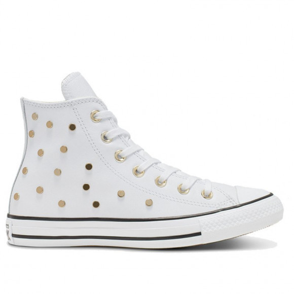 Converse Chuck Taylor All Star Studs High Top Leather Leather Spot Rivet White Canvas Shoes/Sneakers 565848C - 565848C