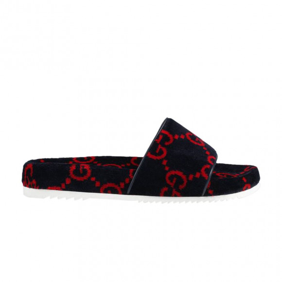 Gucci GG Terry Cloth Slide 'Blue Red' | Men's Size 8 - 575083-HMM40-4090
