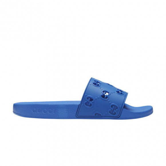 Gucci GG Rubber Slide 'Blue' | Men's Size 9 - 575957-JDR00-4344