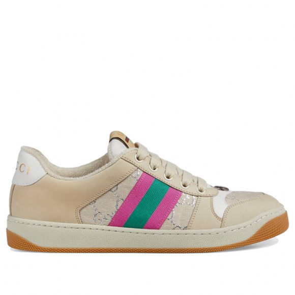 Gucci Womens WMNS Screener White GG Lame Cream/White/Silver Sneakers/Shoes 577684-2C830-9150 - 577684-2C830-9150