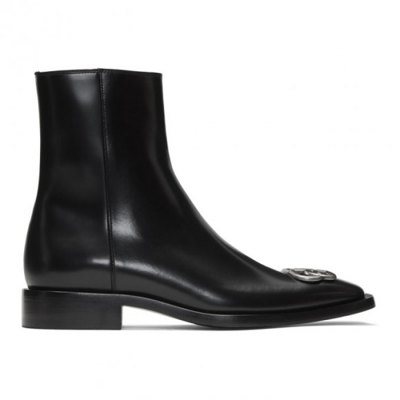 Balenciaga Black BB Zipped Boots 579665 WA8E1
