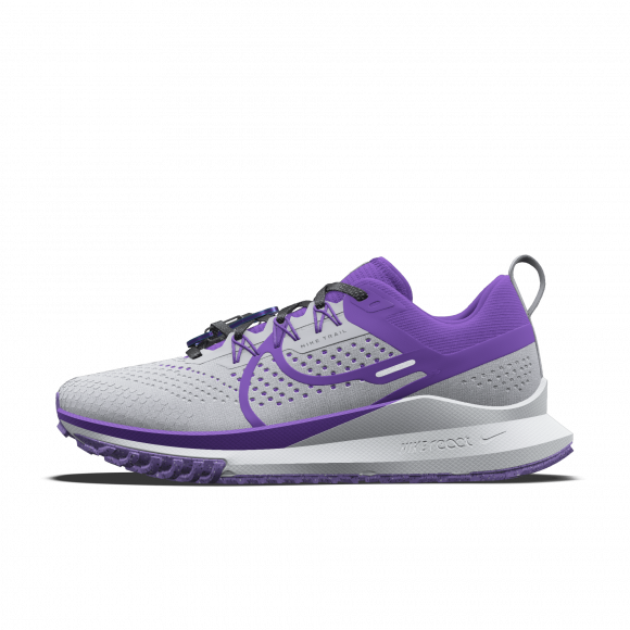 Damskie personalizowane buty do biegania w terenie Nike Pegasus Trail 4 By You - Szary - 5944954213