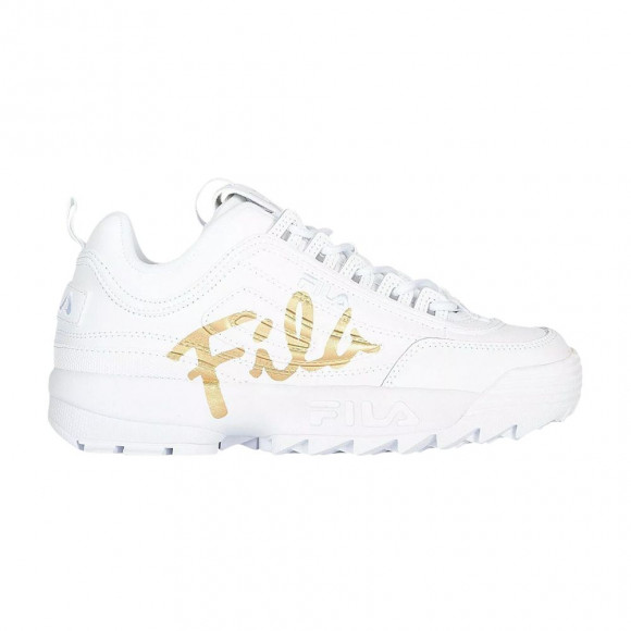 Fila Wmns Disruptor 2 Script 'White Metallic Gold' | Women's Size 10 - 5FM00403-141