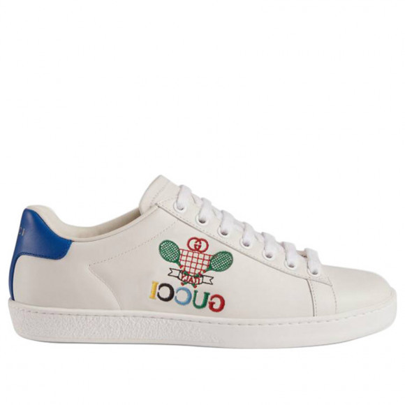 Gucci Womens WMNS Ace 'Tennis' White/White/Rio Blue Sneakers/Shoes 602684-AYO70-9096 - 602684-AYO70-9096