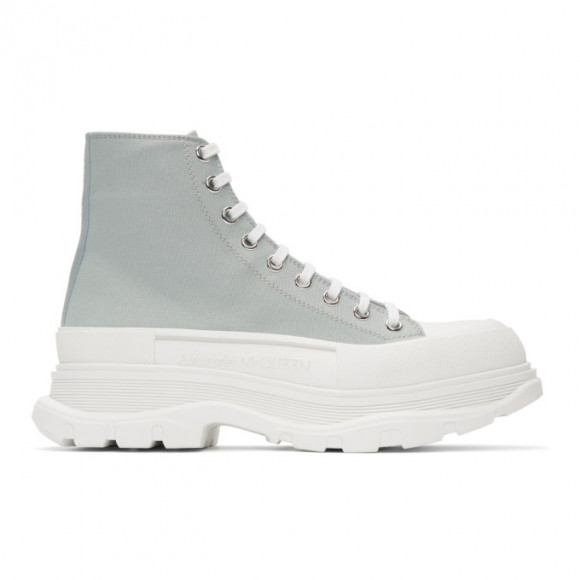 Alexander McQueen SSENSE Exclusive White Canvas Tread Slick Boots - 604254W4MV2