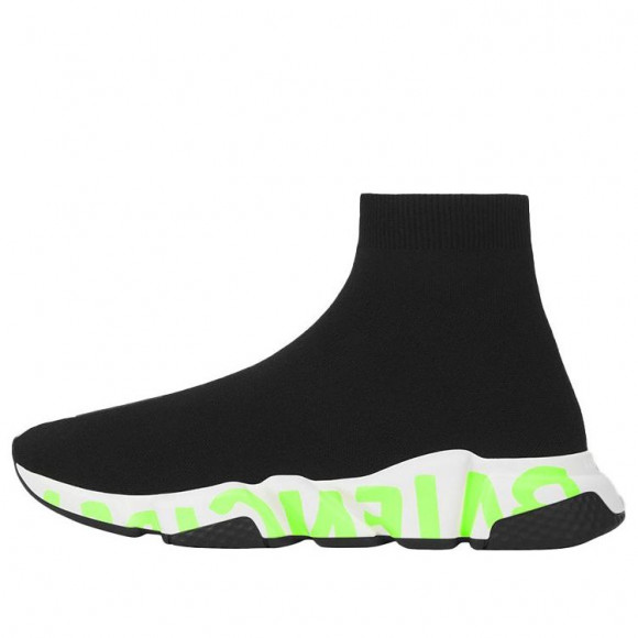 (WMNS) Balenciaga Speed Sneaker 'Midsole Graffiti - Black Fluo Green' - 605942W05GY1935