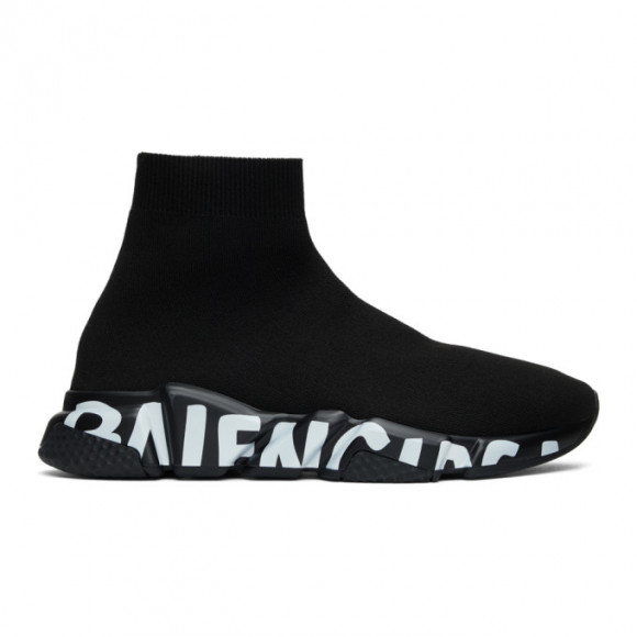 Balenciaga Black Graffiti Sole Speed Runner Sneakers - 605972-W05GE-1006