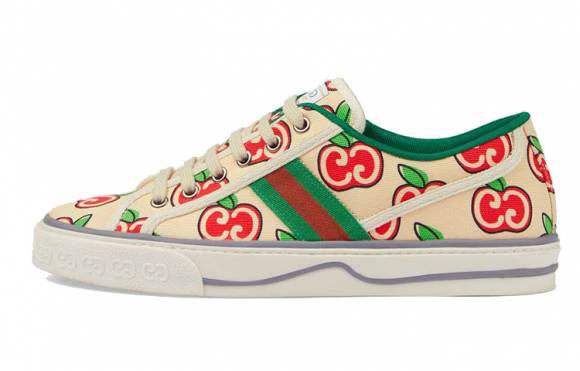 Gucci Womens WMNS Tennis 1977 'GG Apple Print' Ivory/Red/Green Sneakers/Shoes 606110-H2C10-9270 - 606110-H2C10-9270