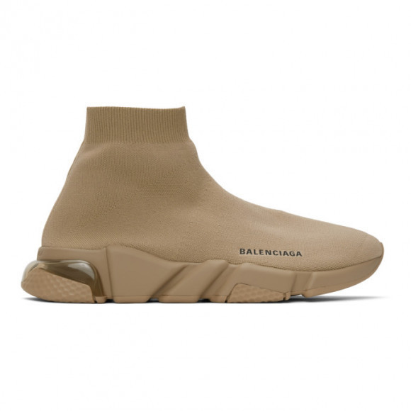 Balenciaga Beige Clear Sole Speed Sneakers - 607543-W2DBL