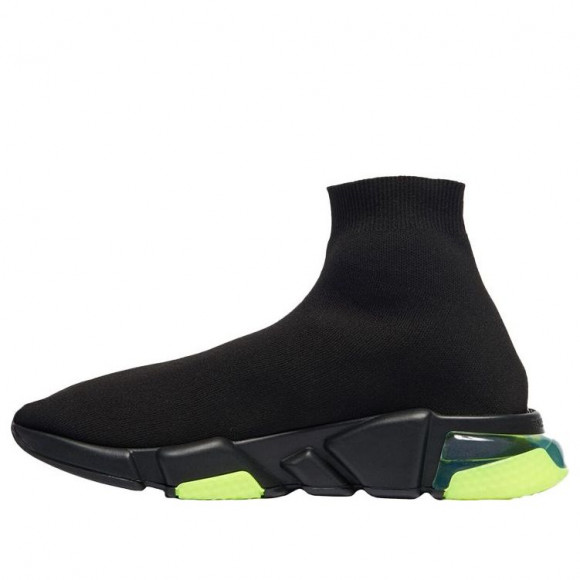 Balenciaga Speed Clear Sole Sports Shoes Black/Green - 607544W05GJ1048