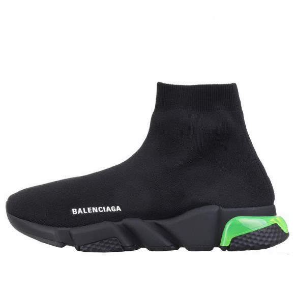 Balenciaga Speed High-Top Running Shoes Black/Green - 607544W2DBL1171