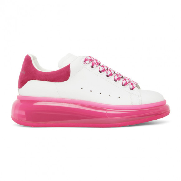 Alexander McQueen White and Pink Clear Sole Oversized Sneakers - 611698-WHXMA