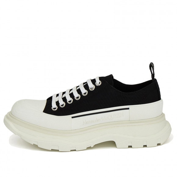 Alexander McQueen W Tread Slick Lace-Up Black White Sneakers/Shoes 611705W4L32-1070 - 611705W4L32-1070